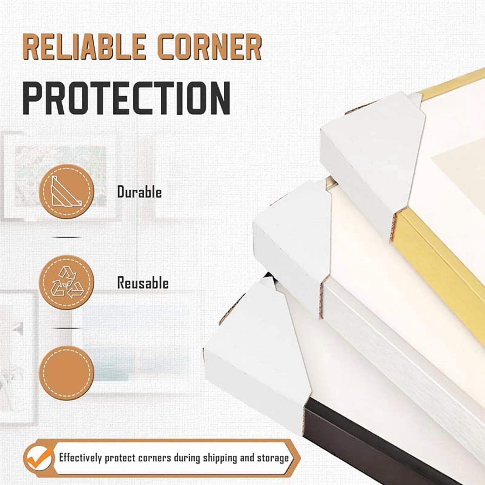 200Pack Adjustable Cardboard Corner Protectors, Fit 1In,1.5In and 2.1In Frames,Corner Protectors for Shipping,Protector
