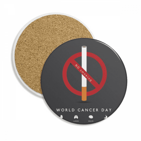 

Logo World Cancer Day No Smoking Coaster Cup Mug Tabletop Protection Absorbent Stone