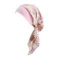 thumbnail image 4 of Segolike Soft Women Turban Head Wrap Scarf Hat Girls Hair Cover Sleeping Beanie Sleep Turbans Headscarf African Headwrap Headwear Cap Headband Pink, 4 of 8