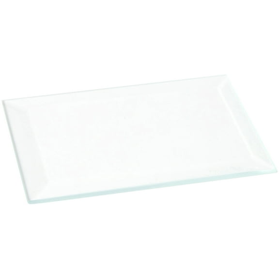 Plymor 2" x 3" Rectangle, 3mm Thick Beveled Clear Glass, Pack of 6