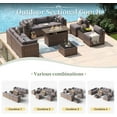 thumbnail image 4 of Aoxun 11 Piece Patio Furniture Set with 44” Fire Pit Table Wicker Rattan Outdoor Sectional Sofa Set with Coffee Table and 4” Thickened Cushions, Gray (Waterproof Cover Included), 4 of 8