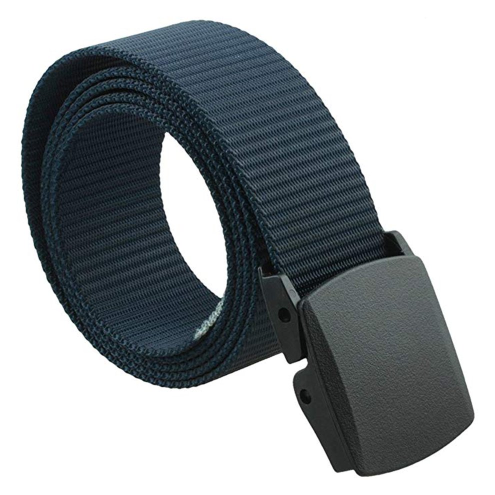 Tactical Nylon Belt With Flip Buckle - Military Style Canvas Webbing, Waist Up To 45", Brown - View #3