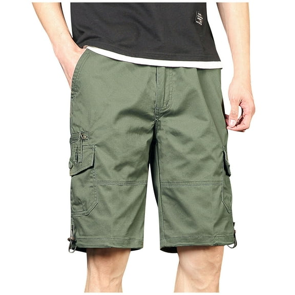 Maean Men Cotton Cargo Shorts Big and Tall Causal Hiking Summer Short Athletic Pants with Pockets