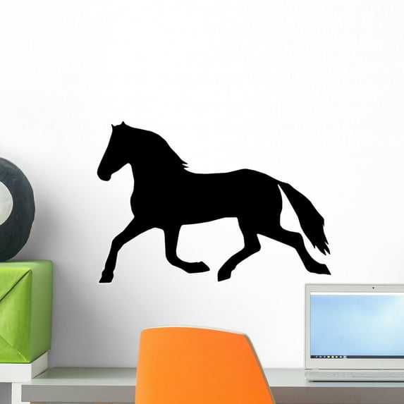 Horse Silhouette Wall Decal Sticker, Wallmonkeys Peel & Stick Vinyl Graphic (18 in W x 13 in H