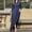 Blue, variant on Women's Casual Turn-down Collar Long Sleeve With Pocket Printed Long Dresses Lightweight Swing Short Mini Dress