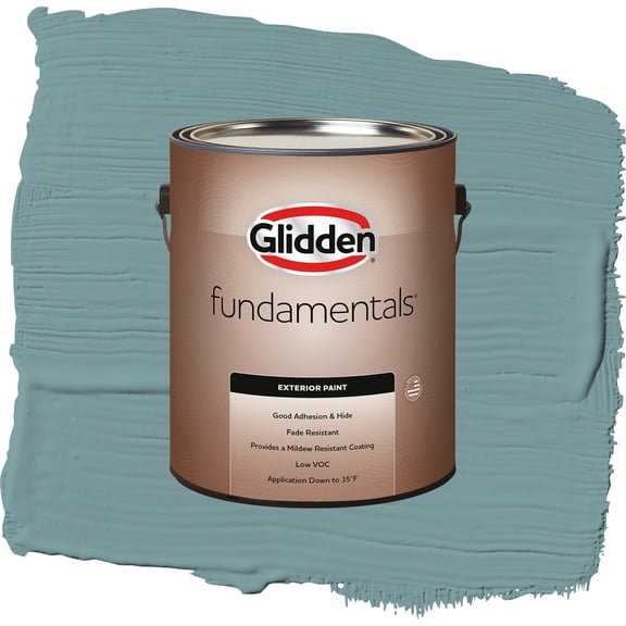 Glidden Fundamentals Cathedral Glass / Aqua Satin Exterior Paint, 1 Gallon