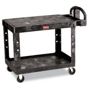 Rubbermaid Commercial Flat Shelf Utility Cart Two-Shelf 25-1/4w x 44d x 38-1/8h Black 452500BK