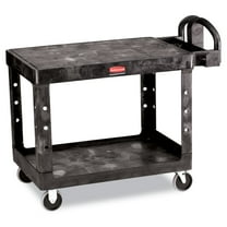 Rubbermaid Flat Shelf Utility Cart 2Shelf 25.25wx44dx38.13h Black FG452500BLA