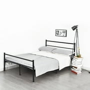 cheerwing black twinfull size metal bed frame platform headboard steel foundation bedroom - Black Metal Bed Frame cheerwing black twinfull size metal bed frame platform headboard steel foundation bedroom - Black Metal Bed Frame