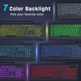 thumbnail image 2 of Teclado KOPJIPPOM de letras grandes, retroiluminación de 7 colores, USB con cable, 2 of 7
