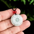 thumbnail image 3 of K-KED Natural Grade A Jade Jadeite Men Women Gift Lucky Tai Chi Bagua Round Pendant, 3 of 4