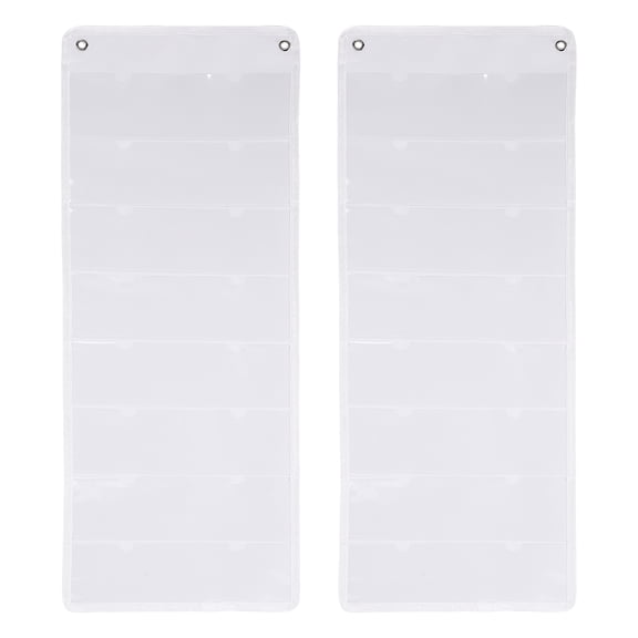 Uxcell 2 Pcs 3" x 5" Index Card Holder Sleeve, 16 Card Slots Organizer Sleeve for Office Home Organization, White