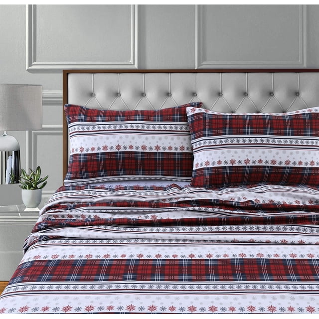 Juego de sábanas Tribeca Living Flannel Queen, 100% algodón, 170 g/m²