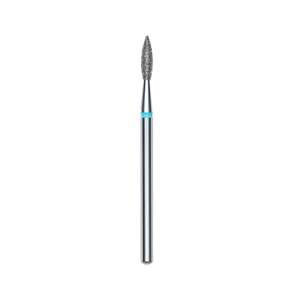 Diamond nail drill bit, "flame" , blue, head diameter 2,1 mm/ working part 8 mm -FA11B021/8