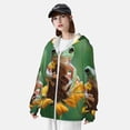 thumbnail image 3 of Saiise Tree Frog Sitting On Sunflowes Pattern Sun Protection Hoodie for Men and Women, Lightweight Quick-Dry Windproof with Hood and Zip-Small, 3 of 7