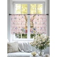 thumbnail image 4 of Bunny Easter Sheer Curtains 45 Inch Length 2 Panels Set Window Treatments, Pink Plaid Spring Floral Pastoral Rod Pocket Semi Curtains for Living Room/Bedroom/Kitchen Décor, 104"W x 45"L, 4 of 7