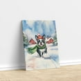 thumbnail image 3 of Hello Winter Boston Terrier Frosty Morning Walk Welcome Snowy Christmas Vertical Matte Canvas Poster Gentleman Dog Lover Gifts Wall Art Home Decor - 02018, 3 of 5