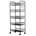 thumbnail image 7 of Topbuy 5Tier Mesh Rolling Utility Cart Storage Basket Home Kitchen w/Wheel Black, 7 of 7