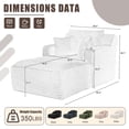 thumbnail image 2 of Kosynda 65"D Oversized Chaise Lounge Chair Indoor, Corduroy Upholstered Boneless Sofa Bed with 3 Pillows for Living Room, White, 2 of 8