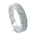 thumbnail image 2 of Half Eternity Micro Pave Band Sterling Silver Cubic Zirconia Cz Ring, 2 of 3