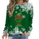 thumbnail image 1 of Jersey de forro polar Gibobby Sudadera casual estampada cuello redondo navideño mujer verde M, 1 of 4