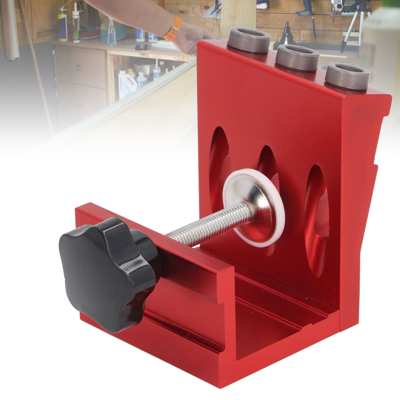 YAHHU Pocket Hole Jig Set Aluminum Alloy Pocket Dowel Hole Jig System For Woodworking DIY Projects Carpenters Drill Guide Angle Tool Portable Wood Joinery Equipment 9.06 inches / 23 cm
