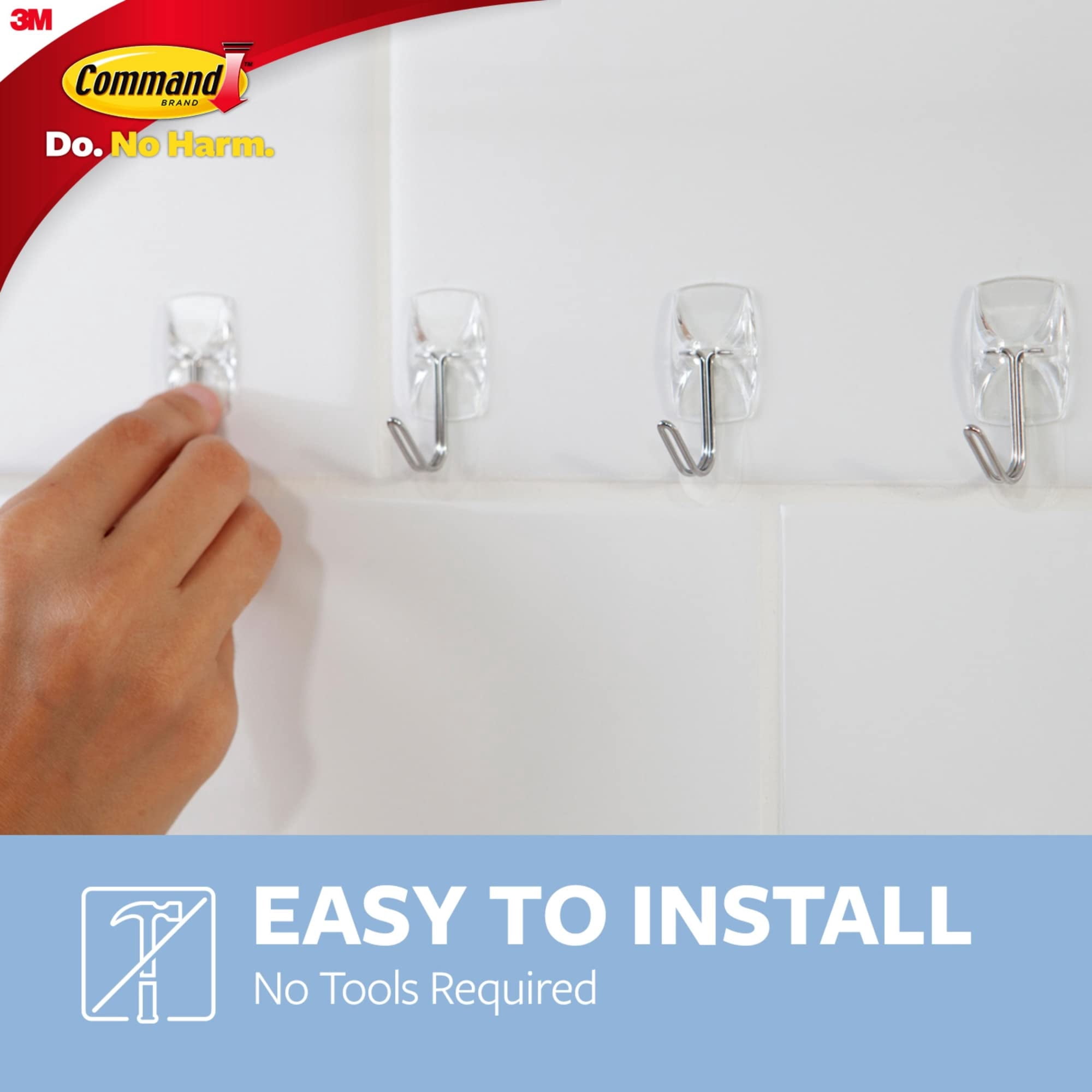 Command® Small Wire Hooks, 40 Hooks, 48 Clear Adhesive Strips, Damage Free Hanging Picture Hangers, No Tools Wall Hanging Strips For Living Spaces