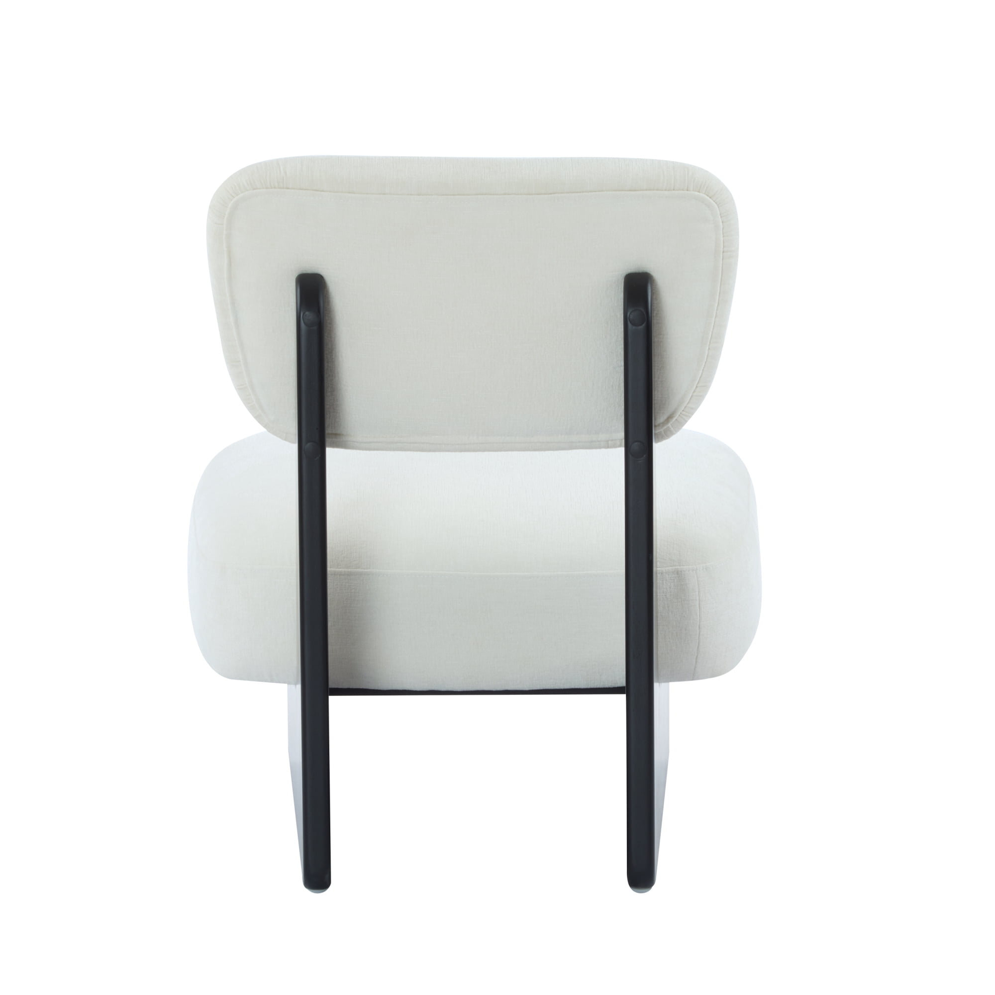 Leumius Set of 2 Modern Lounge Chair with Polyester Upholstery, Sturdy Wood Base With Walnut Finish, Minimalist and Stylish Accent Seating for Living Room Bedroom Office Beige+Black