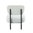 thumbnail image 4 of Leumius Set of 2 Modern Lounge Chair with Polyester Upholstery, Sturdy Wood Base With Walnut Finish, Minimalist and Stylish Accent Seating for Living Room Bedroom Office Beige+Black, 4 of 9