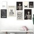 thumbnail image 2 of Decoración de Halloween, esqueleto de pósteres de café y murciélagos, Gato Negro brumoso, cuadro sobre lienzo para pared, imagen escalofriante, decoración del hogar para habitación, 2 of 4