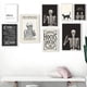 thumbnail image 2 of Decoración de Halloween, esqueleto de pósteres de café y murciélagos, Gato Negro brumoso, cuadro sobre lienzo para pared, imagen escalofriante, decoración del hogar para habitación, 2 of 4