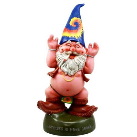 Gnome Statue Figurine - Ebros Free Spirited Pot Smoking Hippie Garden Gnome Statue Patio Outdoor Poolside Figurine 13.5