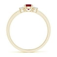 thumbnail image 2 of ANGARA Natural Classic Ruby and Diamond Three Stone Engagement Ring in 14K Yellow Gold for Women (Size-4mm) | July Birthstone, Birthday, Anniversary, Jewelry Gift for Women | Natural Ruby Ring, 2 of 10