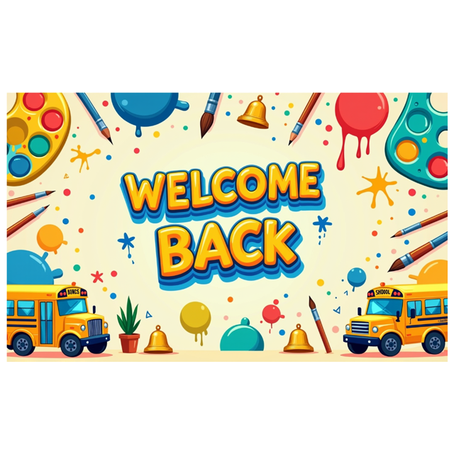 Space Theme Welcome Back Banner School Backpack and Planets Colorful Backdrop Classroom Decorations Outer Space Party Supplies Photography Props