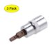 thumbnail image 1 of Uxcell 3/8" Drive x 4mm Zócalo de Broca Hexagonal Métrico Estándar, Paquete de 3 de Acero S2 y Cr-V, 1 of 5