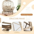 NICESOUL Double Wicker Rocking Egg Chair Indoor Outdoor Oversized Egg