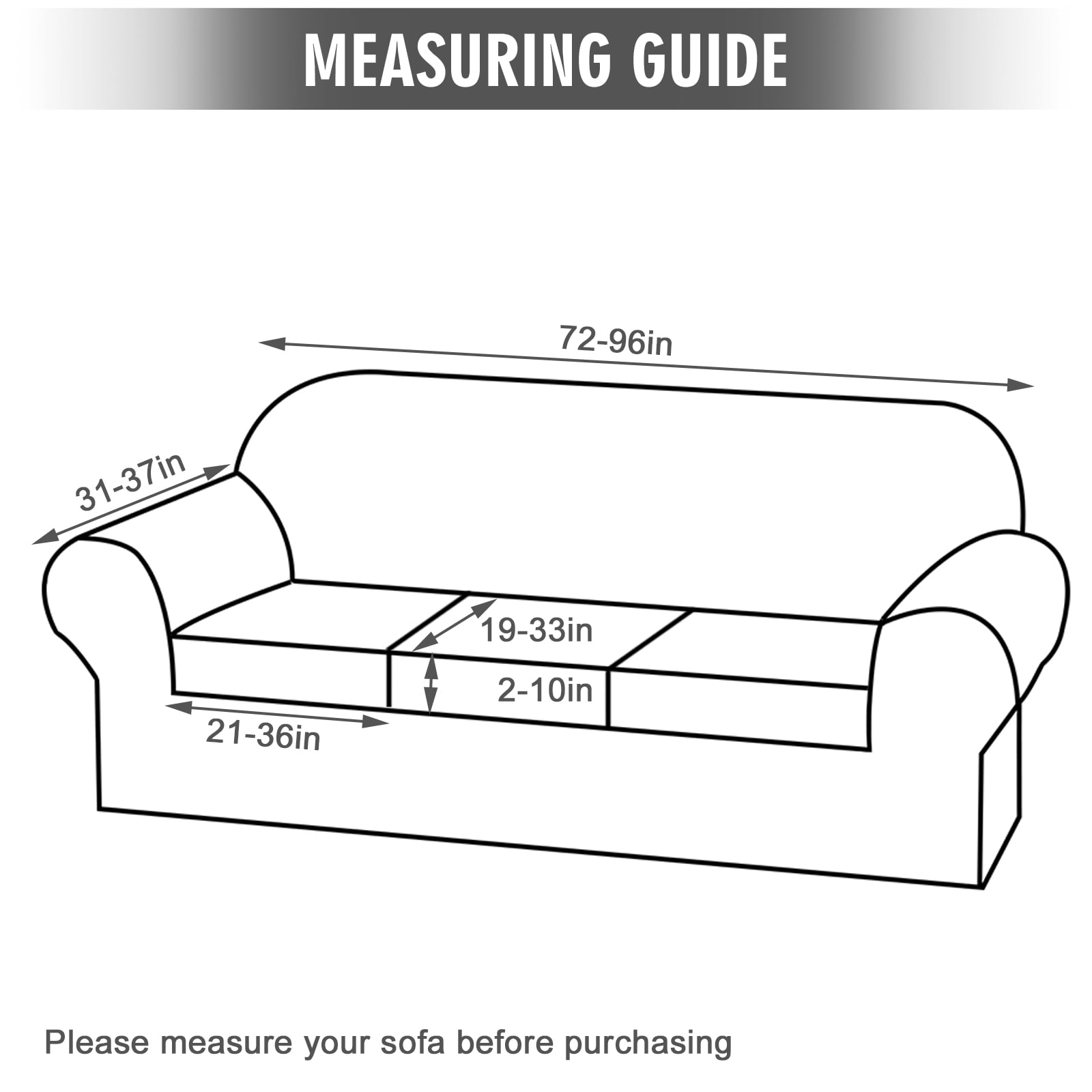Topchances Stretch Non-Slip 4-Piece Polyester Velvet Sofa Slipcovers, Brown