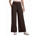 thumbnail image 2 of Women'S High Waist Comfortable Casual Sports Jogging Wide Leg Loose Pocket Pants Dark Brown XL, 2 of 6