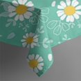 thumbnail image 5 of Turquoise Daisy Flower Yellow Centers Pattern Square Tablecloth,Waterproof Square Table Cover,Wipeable Spillproof Washable Table Cover for Home Kitchen Party Decor 42"X42"(107x107cm), 5 of 6