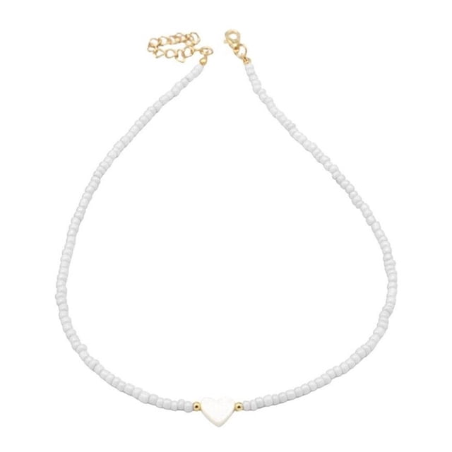 EZLIFE Gargantilla con forma de corazón y conchas, joyería colorida, collar bohemio de verano en capas para playa S5C3