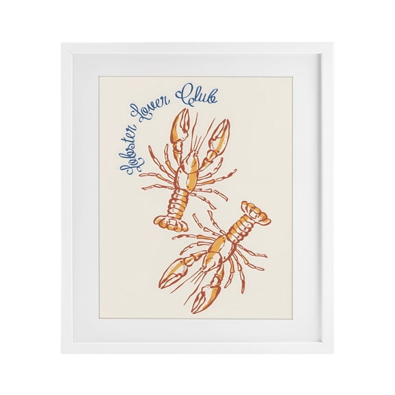 Stupell Industries Lobster Lover Club White Framed Print Under Glass, design by The Prints Vibe