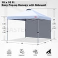 thumbnail image 2 of MASTERCANOPY 10 x 10ft Pop-up Canopy Tent with 1 Sidewall, White, 2 of 7