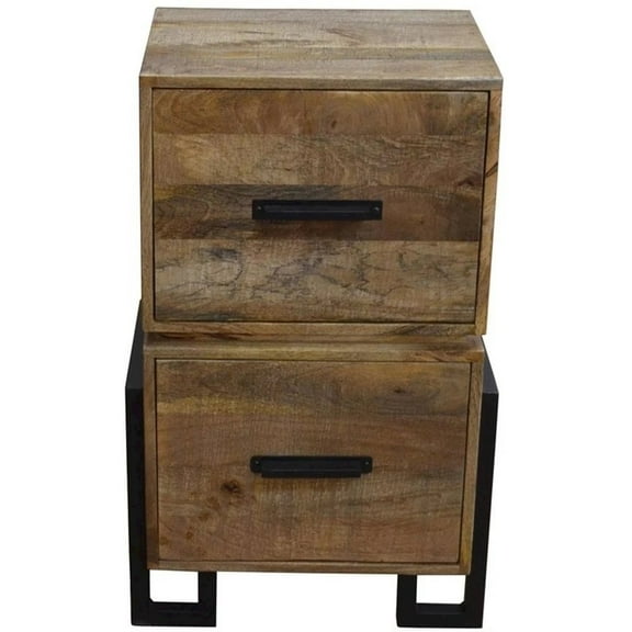 Anaheim Katy Filing Cabinet in Modern Brown Finish on Solid Wood