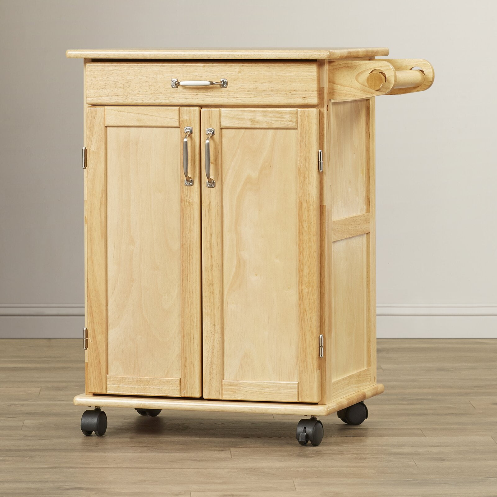 Prado 48'' Solid Wood Kitchen Cart and Locking Wheels, Base Material