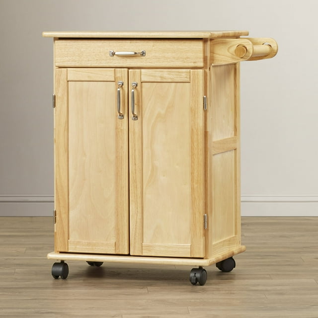 Prado 48'' Solid Wood Kitchen Cart and Locking Wheels, Base Material