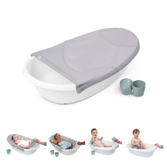 Ingenuity Room to Soak 4-in-1 Baby Tub, 4 Stages of Use, Supportive Sling, OM
