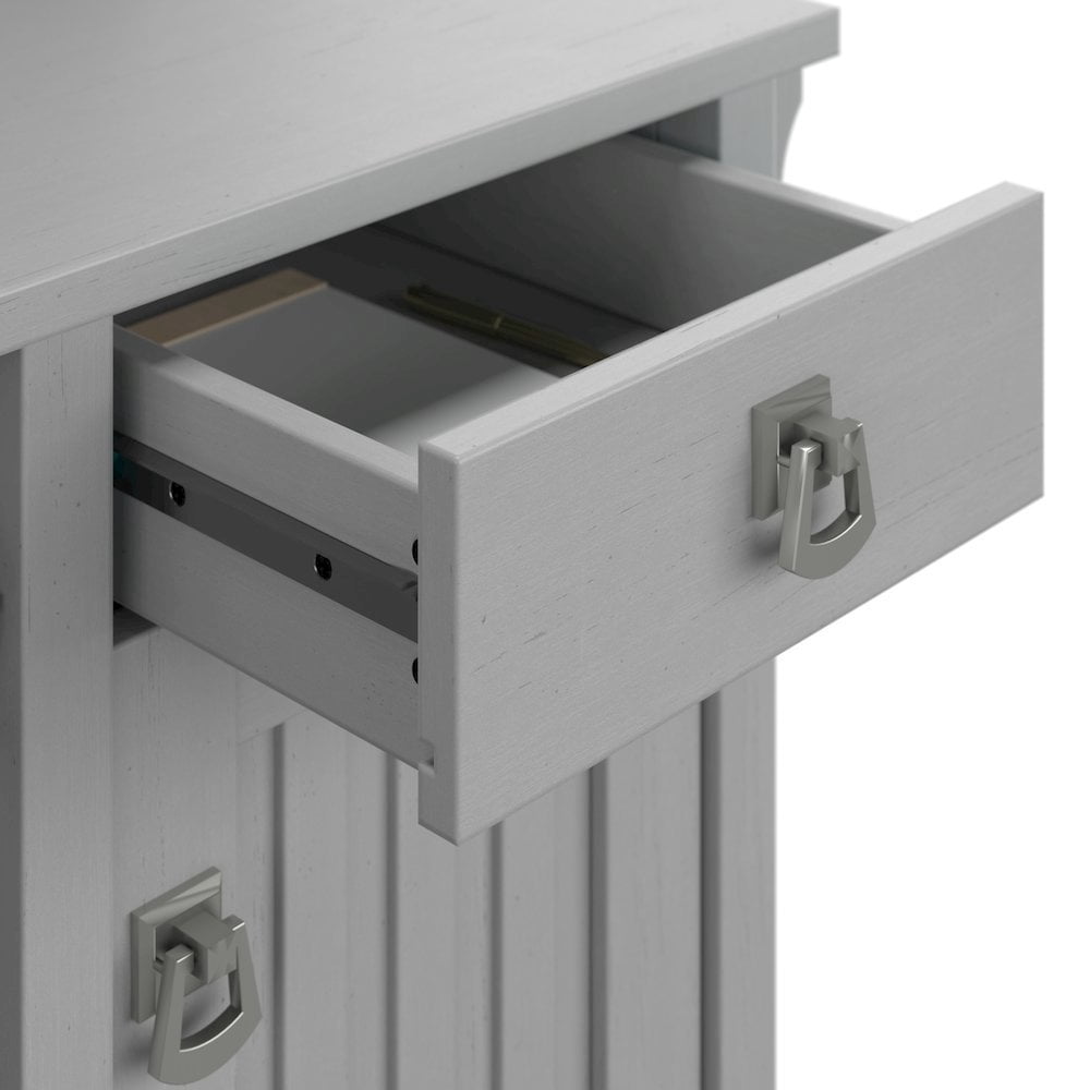 Bush Furniture Salinas 60" L Shaped Desk and Hutch, Cape Cod Gray