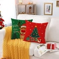 thumbnail image 3 of Christmas Pillow Covers 12x12 Set of 4 Red Green Xmas Decorative Throw Pillows Christmas Tree Deer Santa Pillow Cases Home Outdoor Sofa Couch Cushion Covers for Christmas Decorations (12 by 12), 3 of 5