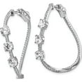 thumbnail image 2 of Sterling Silver Polished Curvy Round Cz In And Out Oval Hoop Earrings (36.39 X 30.87) Made Vietnam qe13027, 2 of 5