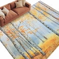 thumbnail image 2 of 6'x9' Area Rugs, Fall Forest Indoor Outdoor Area Rug for Living Room Bedroom, Watercolor Orange Branches Washable Bathroom Rugs Kitchen Floor Carpet Mats Home Decor Aesthetic, 2 of 8